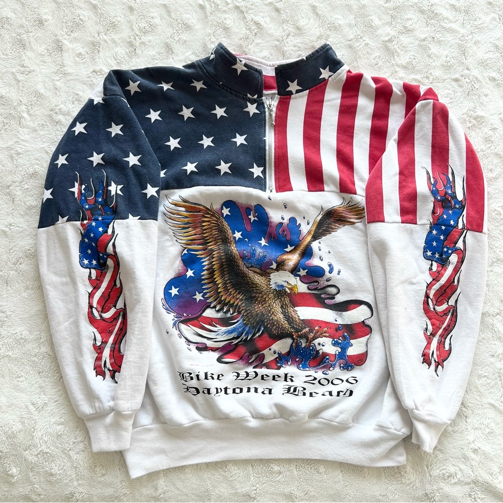 Vintage Daytona Beach Bike Week Sweatshirt Pullover Mens Medium American Eagle